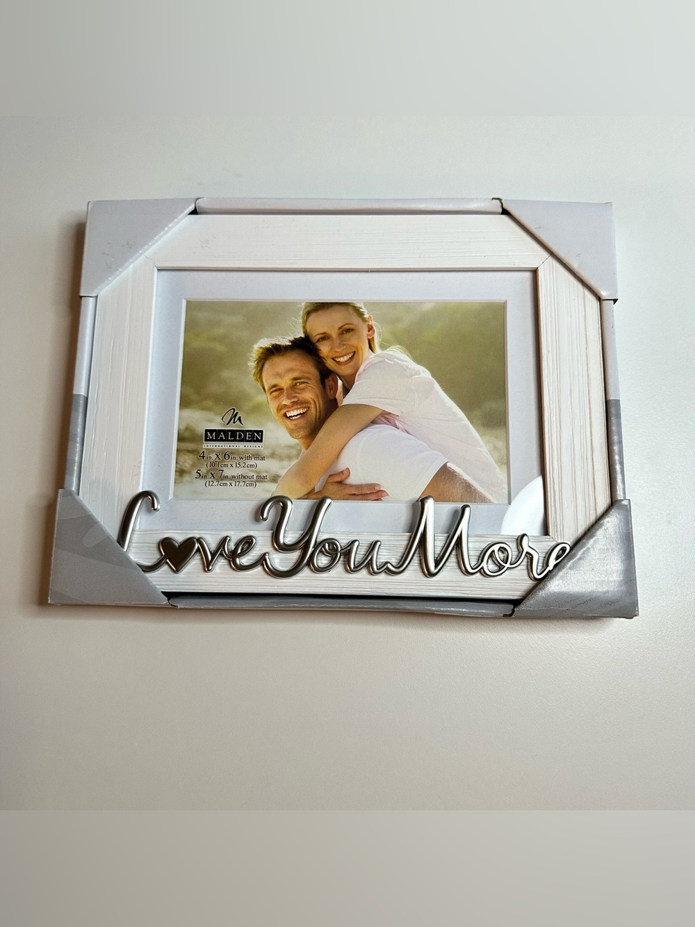 Malden White 'Love You More' Decorative Picture Frame 4x6 in / 5x7 in wo mat